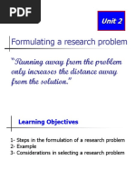 Formulating A Research Problem "Running Away From The Problem