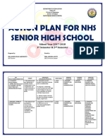 Action Plan For Nhs Senior High School: School Year 2017-2018 1 Semester & 2 Semester