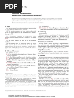 Penetration of Bituminous Materials: Standard Test Method For