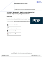 Culturally Sustainable Development Theoretical Concept or Practical Policy