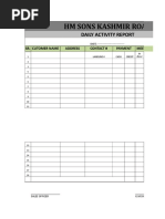 HM Sons Kashmir Road: Daily Activity Report