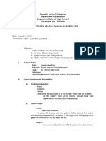 Republic of The Philippines Department of Education Esperanza National High School Koronadal City Division Semi-Detailed Lesson Plan in Cookery Ncii