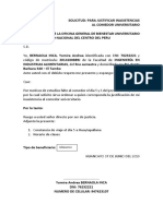 Formato Solicitud para Justificar Comedor