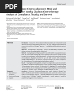 Primary Concurrent Chemoradiation in Head and Neck Cancers With Weekly Cisplatin Chemotherapy: Analysis of Compliance, Toxicity and Survival