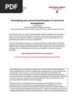 Developing Your Personal Philosophy of Classroom Management