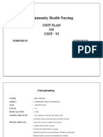 Community Health Nursing: Unit Plan ON Unit - Vi