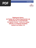 Reglamento Interno para Los Trabajadores de La Planta Experimental y de Producción de La Línea Nutrivida "El Gigante Chávez" FINAL