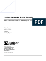 Juniper Networks Router Security: Best Common Practices For Hardening The Infrastructure