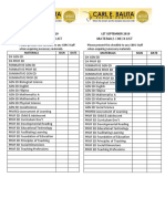 Materials Check List Materials Check List: Let September 2019 Let September 2019