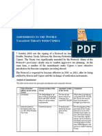 Amendments To The Double Tax Treaty With Cyprus