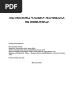 10 Programas para Desarrollar A Venezuela