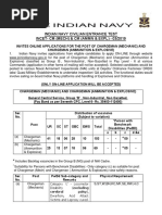 Indian Navy Civilian Entrance Test INCET-CM (MECH) & CM (AMMN & EXPL) - 03/2019