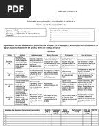 Rubrica de Autoevaluación y Coevaluación de Taller #4