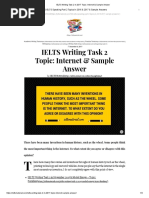 IELTS Writing Task 2 in 2017 Topic - Internet & Sample Answer