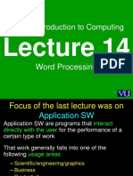 CS101 Introduction To Computing: Word Processing