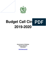 Budget Call Circular 2019-2020: Government of Pakistan Finance Division Islamabad