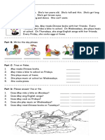 Days of The Week Simple Reading Comprehension