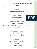 Reporte de Los Principios Homeopaticos Herbolarios y Acupuntural