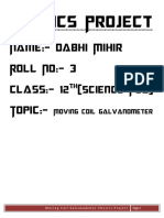 Physics Project Moving Coil Galvanometer PDF