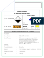 Hoja de Seguridad Blanqueador Liquido Blancox: No. NTC - 1692: 8 Corrosivo