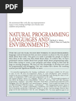 Natural Programming Languages and Environments