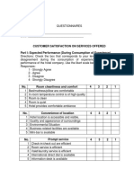 Customer Satisfaction On Services Offered Part I: Expected Performance (During Consumption of Experience)