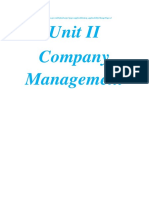 Unit II Company Management