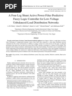 A Four Leg Shunt Active Power Filter Predictive Fuzzy Logic Controller For Low-Voltage Unbalanced-Load Distribution Networks