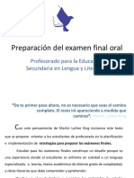 La Oralidad Académica en El Examen Final. Profesorado L y L