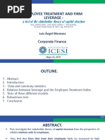 Employee Treatment and Firm Leverage:: A Test of The Stakeholder Theory of Capital Structure