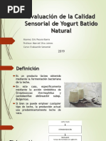 Evaluación de La Calidad Sensorial de Yogurt Batido