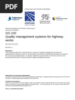 GG 102 Quality Management Systems For Highway Works: Application by Overseeing Organisations