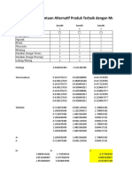 Perhitungan Penentuan Alternatif Produk Terbaik Dengan Metode TOPSIS