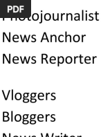 Photojournalist News Anchor News Reporter