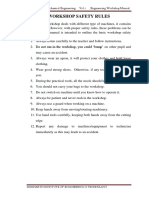 Workshop Safety Rules: Department of Mechanical Engineering Vol.1 Engineering Workshop Manual