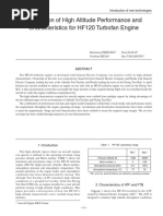 Verification of High Altitude Performance and Characteristics For HF120 Turbofan Engine