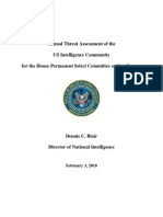 Annual Threat Assessment of The US Intelligence Community For The House Permanent Select Committee On Intelligence