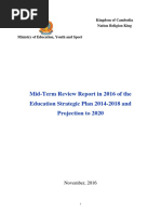 2016 11 Cambodia Mid Term Review Education Sector Plan