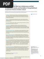 Association of Cannabis Use in Adolescence and Risk Depression