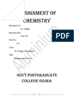 Assignment of Chemistry: Govt - Postgraduate College Gojra