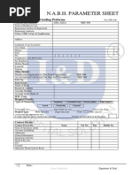 N.A.B.H. Parameter Sheet: Network Hospital Grading Proforma