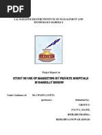 Study On Use of Marketing by Private Hospitals in Bareilly Region