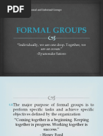 Formal Groups: "Individually, We Are One Drop. Together, We Are An Ocean." - Ryunosuke Satoro