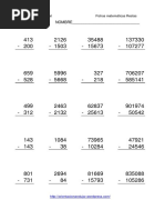 Fichas de Restas para Sexto