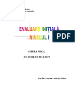 Evaluare Initiala Grupa Mica Si Mijlocie - Nivel 1