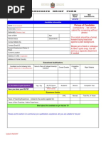 MOE - Candidate Brief Form