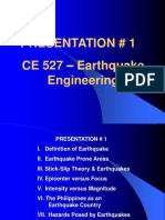 Presentation # 1 CE 527 - Earthquake Engineering