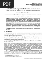 A Hybrid Tabu-SA Algorithm For Location-Inventory Model With Considering Capacity Levels and Uncertain Demands