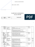 Planificare Calendaristică Anul Școlar 2018-2019