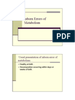 Usual Presentation of Inborn Error of Metabolism